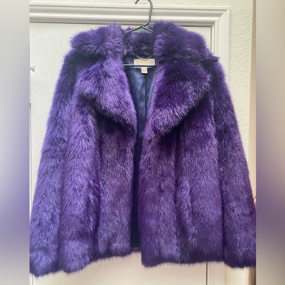 Michael Kors Faux Fur Purple Teddy Jacket